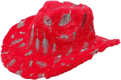 Women Christmas Cowboy Hats Snowflake/Feather Pattern Plush Western Felt Hat for Party Travel Costume Accessories