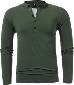Long Sleeve Tee Shirts for Men 2023 Casual Button Down V Neck Muscle Fit Pullover Tshirt Outdoor Sport Sweatshirt
