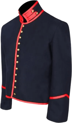 US Civil Union Men’s St.Louis Depot Mounted Services Navy Blue Wool Shell Jacket Historical Civil War Jacket 44 Red
