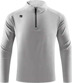 Mens Quarter Zip Pullover Lightweight Moisture Wicking Quick Dry Hiking Workout Running Golf Shirts for Men 88110 Gray Large