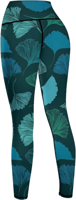 Leaf Print Leggings for Women High Waisted Tummy Control Yoga Pants Stretch Workout Running Leggings Tights, XX-Large
