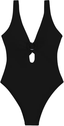 Women's Sexy V Neck One Piece Swimsuit O-Ring Cut Out Bathing Suit Twist Back Swimwear