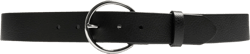 Pebbled Leather Round Buckle Belt