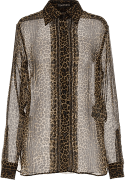 sheer leopard-print shirt