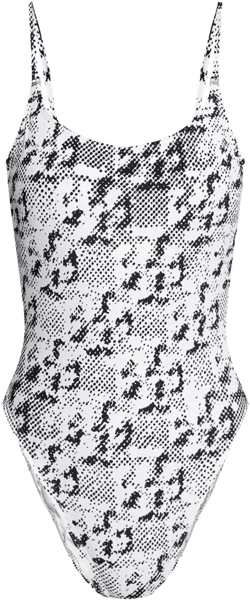 animal-print swimsuit