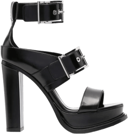 125mm heeled leather sandals