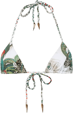 jungle-print bikini top 