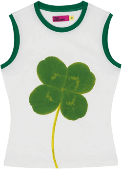 Clover Tank - Off-White/Green