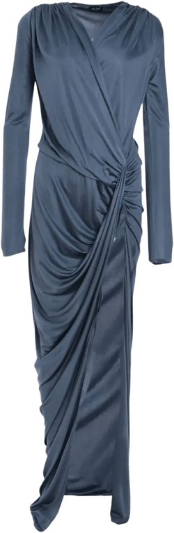 V-neck draped maxi dress