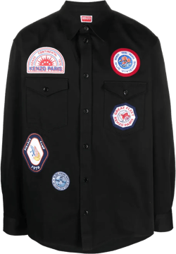 appliqué-logo cotton shirt 
