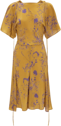 floral-print silk dress