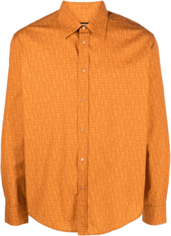 logo-print press-stud fastening shirt