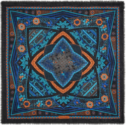 Nirvana-print silk shawl