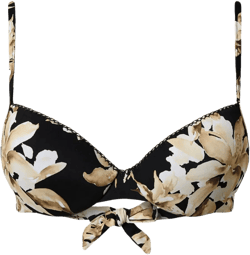 floral-print push-up bikini top