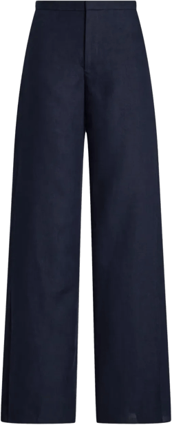 linen straight-leg trousers