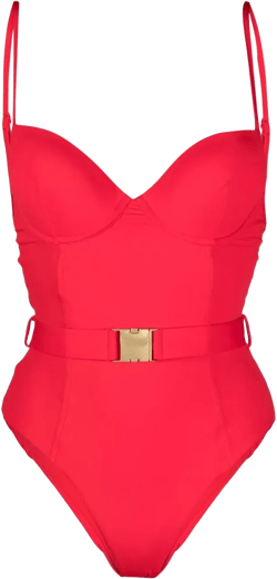 underwired-cup belted swimsuit