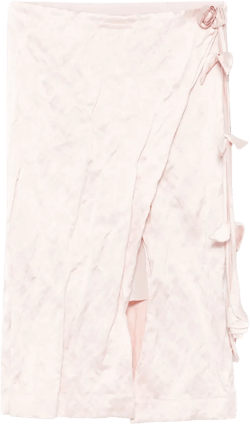 crinkled wrapped midi skirt