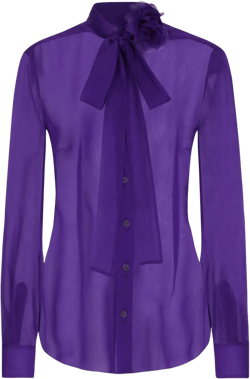 pussy-bow silk-chiffon blouse