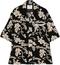 patterned-jacquard terry-cloth shirt