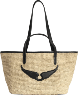 large Wings basket beach bag