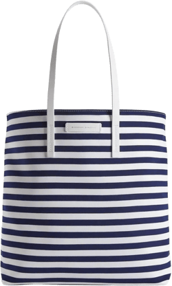 striped tote bag