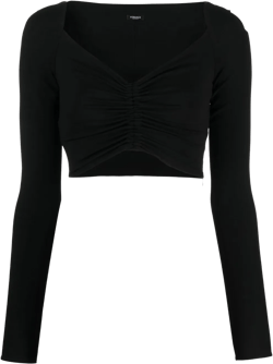 V-neck cropped blouse