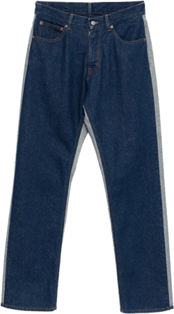 patched straight-leg jeans