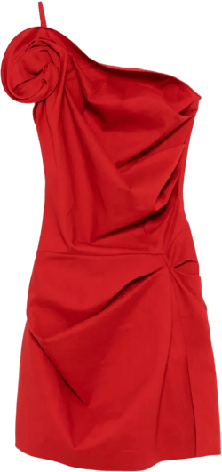 one-shoulder ruched mini dress 