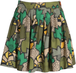 camouflage-print pleated mini skirt