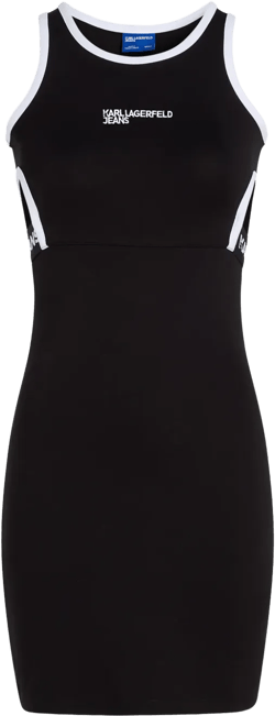 logo-embroidered cut-out minidress