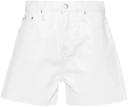 raw-cut denim shorts