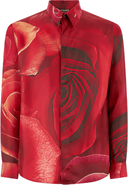floral-print silk shirt