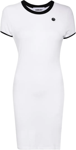 logo-plaque fine-knit minidress