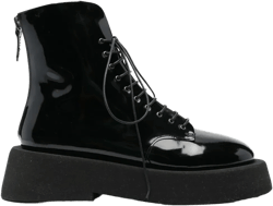 55mm patent lace-up boots