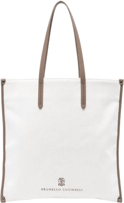 logo-embroidered tote bag