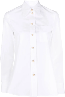 point-collar cotton shirt