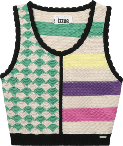 panelled cotton cropped top