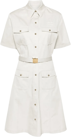 logo-patch shirt dress