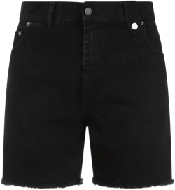 frayed-hem denim shorts