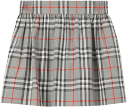 checkered pleated elasticated skirt