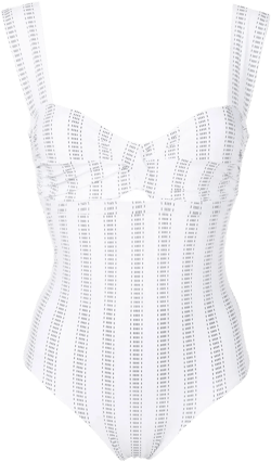 twist-detail stripe-print swimsuit