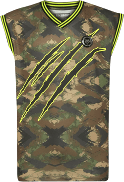 logo-print camouflage tank top