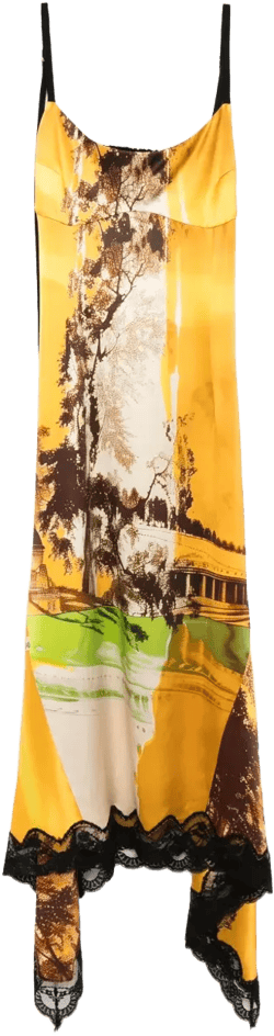 printed slip dress