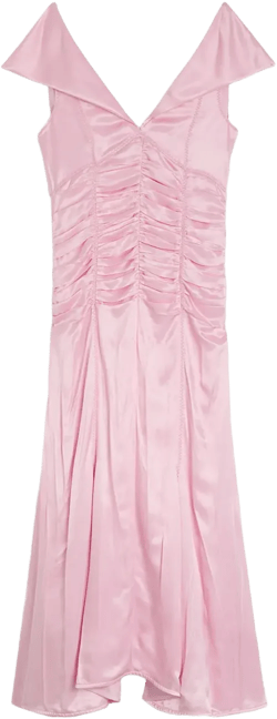 pleat-detail midi dress