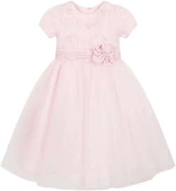 floral-appliqué dress