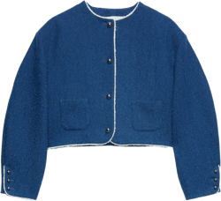 Blue Patch Pocket Denim Jacket In 88 Blue Denim