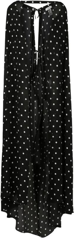 polka-dot print silk cape