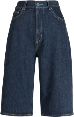 The Turquoise high-rise denim Bermuda shorts