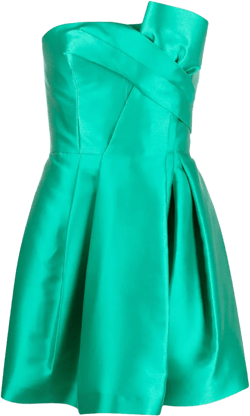 gathered-detail strapless minidress