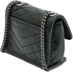 2022 Micro Crinkled Leather Niki Airpods Case with Chain crossbody bag